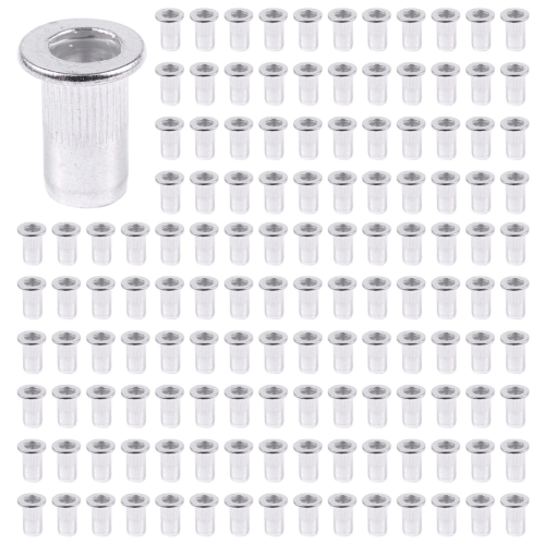 M5 Aluminium Threaded Rivnuts Flat Head Rivet Nuts 100pcs