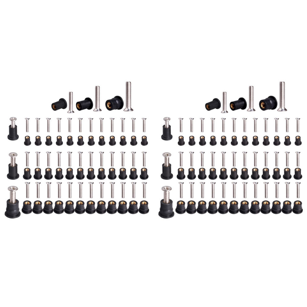 36 Pairs /M5/M6 Neoprene Well Nuts With Screw Bolts Well Nut Kit 4712751216482