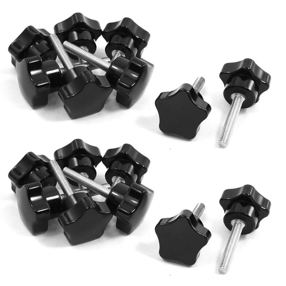 8 Pcs M6 X 30Mm Male Thread Dia Head Clamping Screw Knob 4712751203352