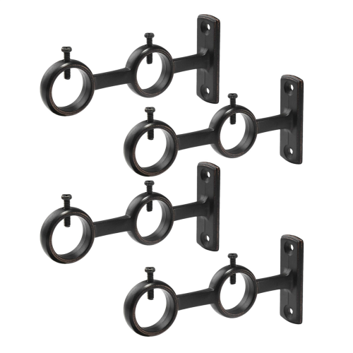 8X Adjustable Double Curtain Rod Brackets for Diameter Below 1.1 Inch 1