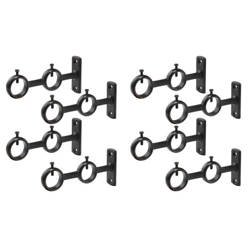 8X Adjustable Double Curtain Rod Brackets for Diameter Below 1.1 Inch