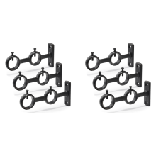 Curtain Rod Bracket, 6Pcs Double Curtain Rod Holder