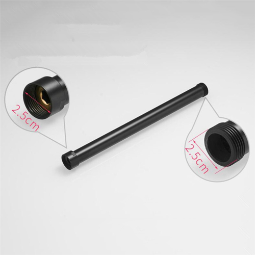 Black Shower Extend Pipe 30cm Length Shower Mixer Pipe Brass Bath 1