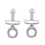 2 Pcs Silver Tone Metal Diamond Back Burly Donut Chain Tensioner 3