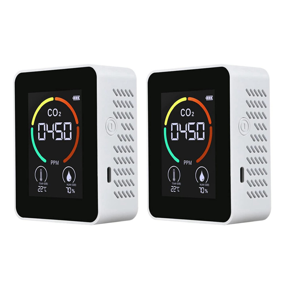 2X Temperature & Humidity Meter, Air Quality Monitor, CO2 Detector
