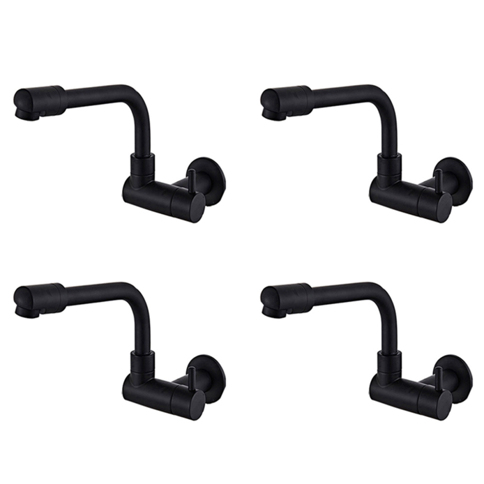 360 Degree Rotating Black Wall Mounted Single Cold Water Mixer Solid 4712751207527