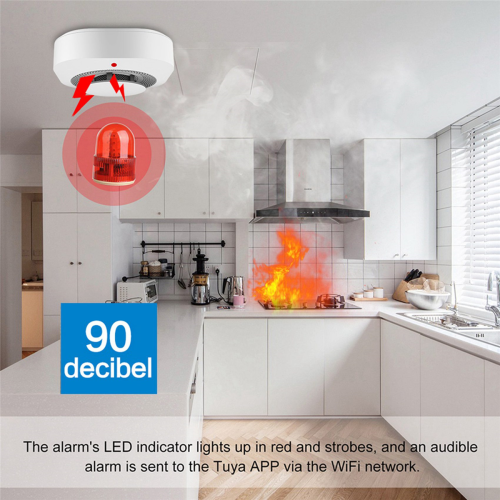 2X Tuya Wifi Smoke Detector Sensor Smart Security Protection Alarm 1