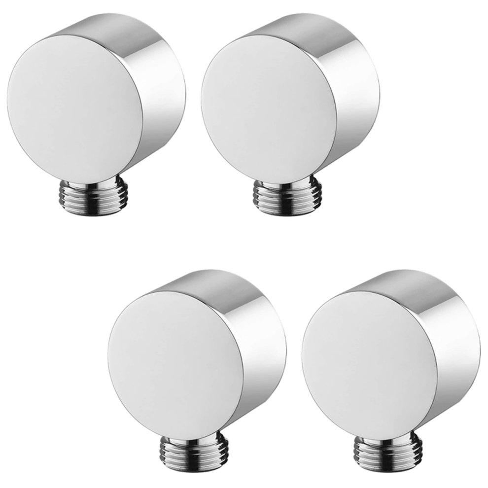 4X Wall Supply Elbow,Brass Wall Mount Shower Hose Connector-Silver 4712751223121