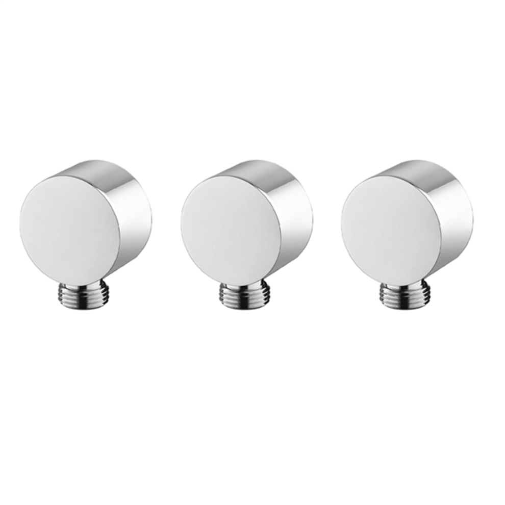 Wall Supply Elbow,Brass Round Wall Mount Shower Hose Connector-Silver 4712751223541