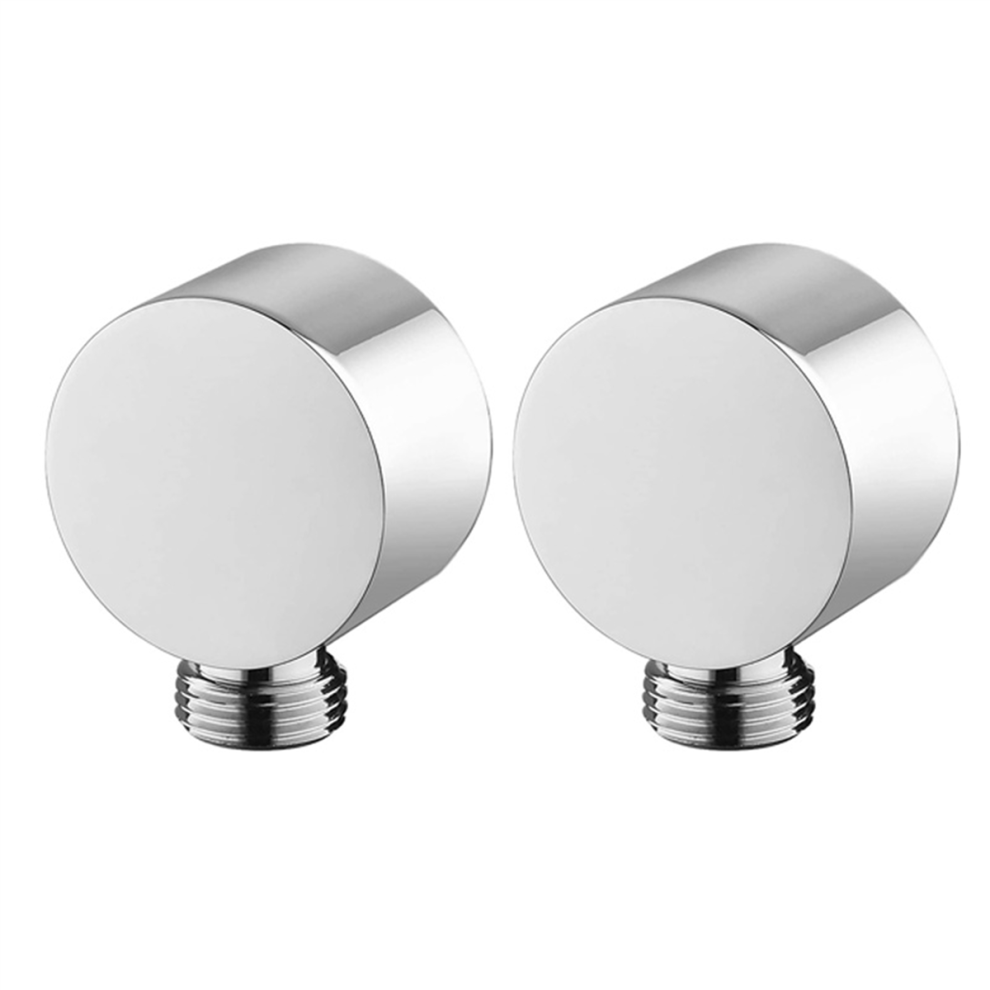Wall Supply Elbow,Brass Round Wall Mount Shower Hose Connector-Silver 4712751223534