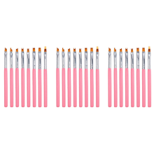 8Pcs Color Paint Pen Set Pink Petal Pen Nail Brush Short Nail Brush