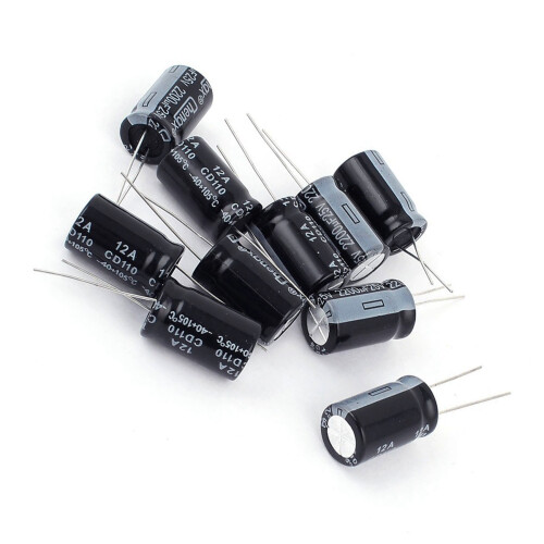 10Pcs 25V 2200UF Through Hole Electrolytic Capacitor 13x20mm 2