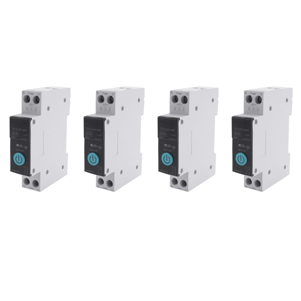 40A Tuya Single Phase Din Rail Wifi Meter Kwh ,Black With Metering 4712751264681