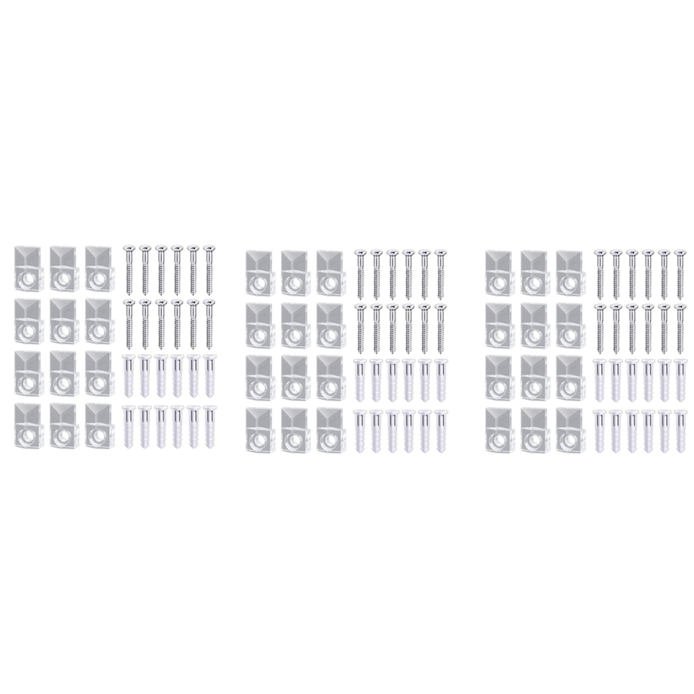 22 Sets Mirror Holder Clips Kit Crystal Clear Plastic Glass Retainer 4712751263592