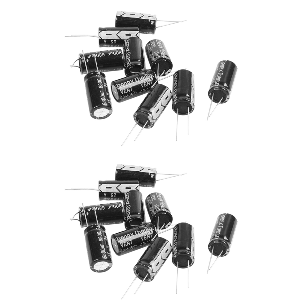 10 Pcs 16Mm X 30Mm 6800Uf 25V Polarized Radial Electrolytic Capacitor 4712751262489
