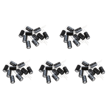 10x black 2200uF 25V Aluminum Electrolytic Capacitors 1.3x1.3x2.1cm