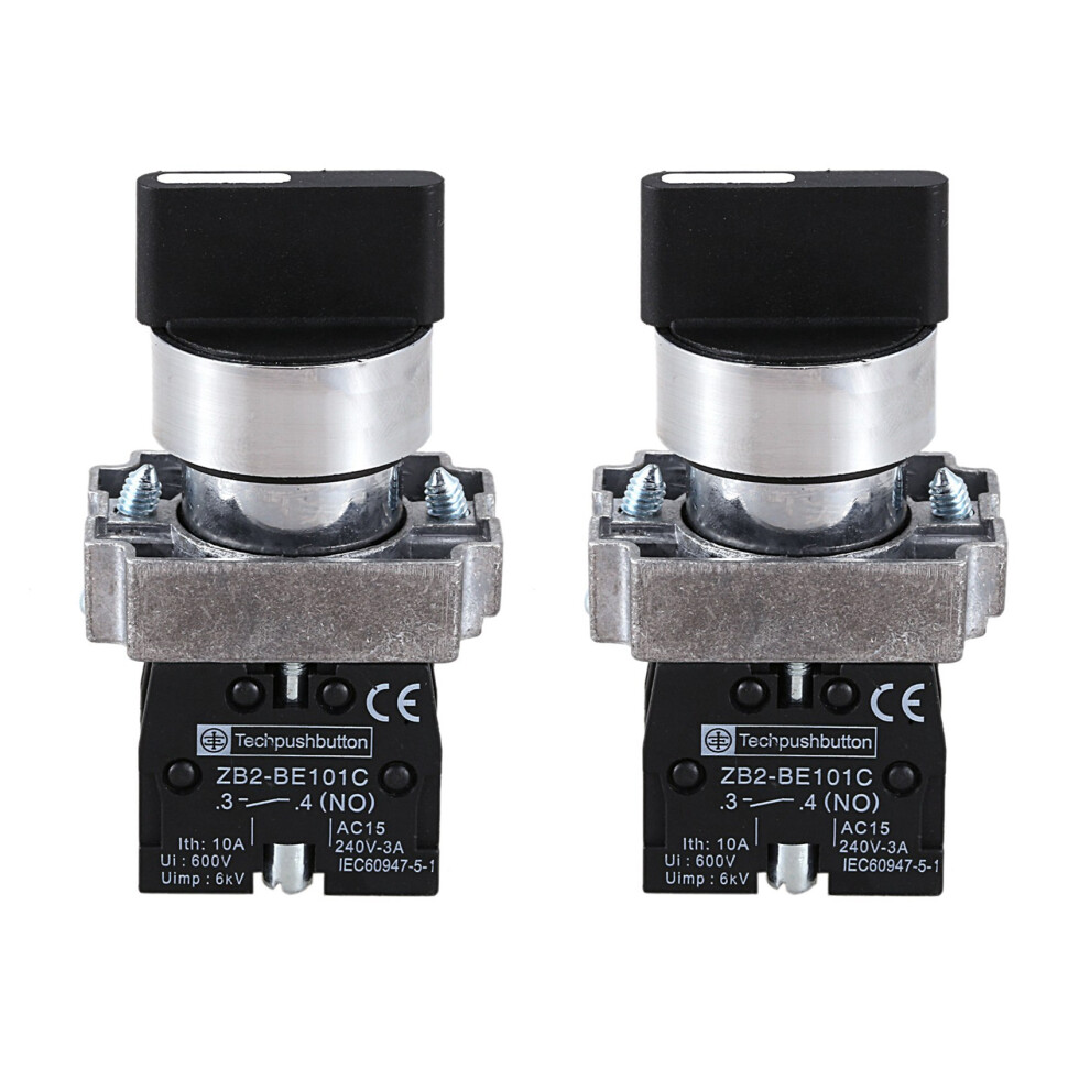 22Mm Latching 2 No 3-Position Rotary Select Switch Zb2-Be101c Black 4712751267996