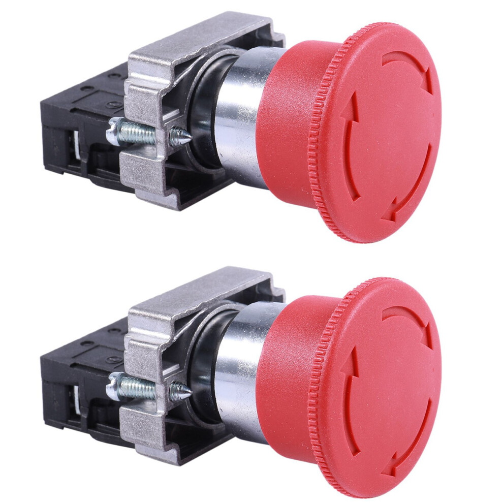 22Mm Nc Red Mushroom Emergency Stop Push Button Switch Zb2-Be102c Xb2-Bs542x1 4712751268009