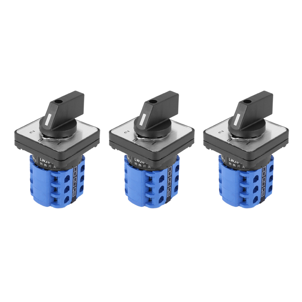3 Positions On-Off-On Changeover Control Rotary Cam Switch 20A 4712751248872