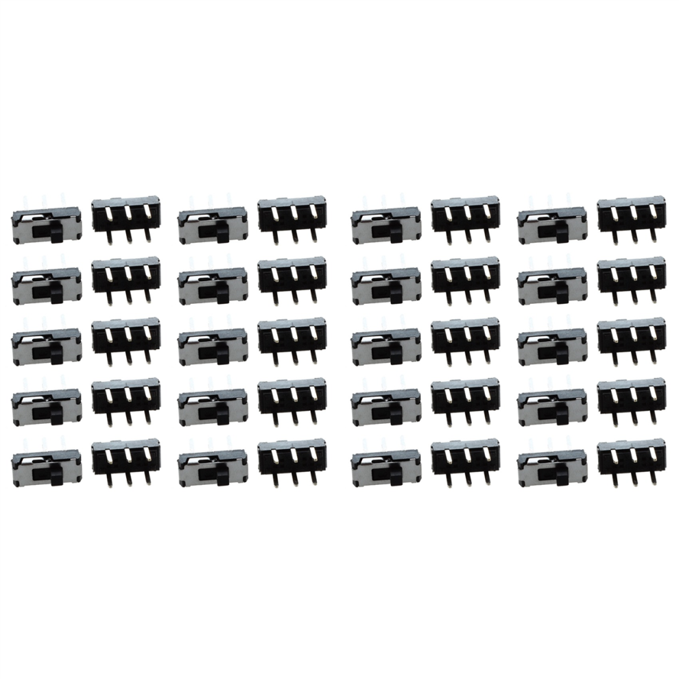 20 Pcs On/Off/On Dpdt 2P2t 6 Pin Vertical Dip Slide Switch 9X4x3.5mm 4712751267620