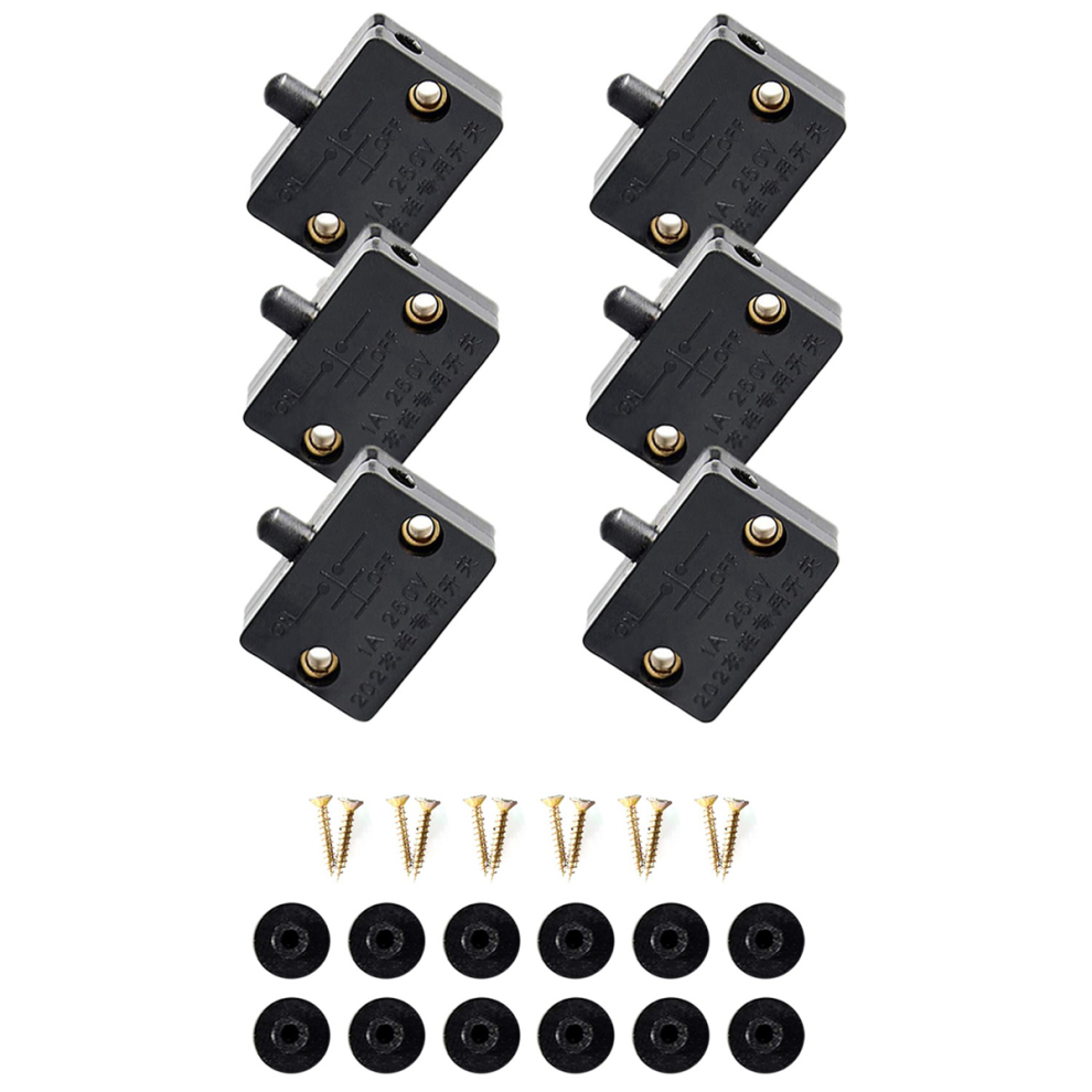 6Pcs Door Led Switch For Closet Light,Electrical Lamp Switches,Black 4712751250950