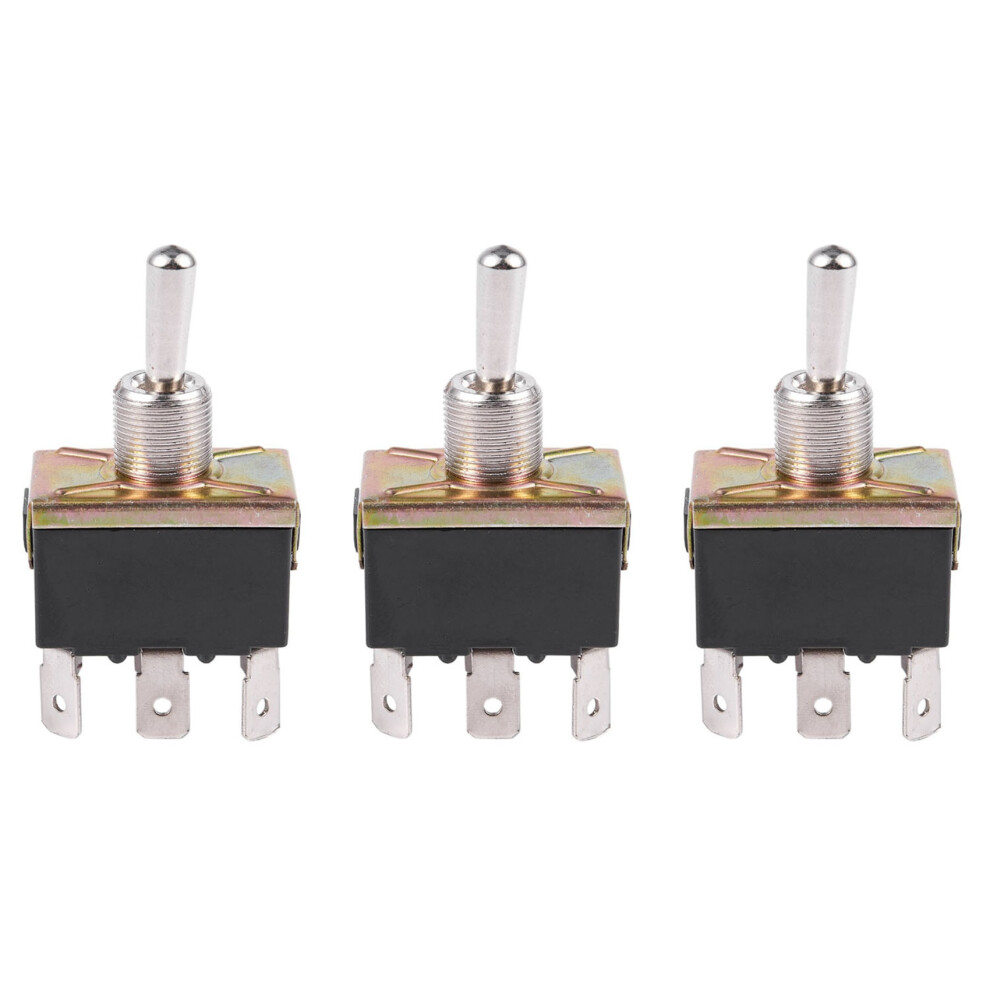 Ac 250V/10A 125V/15A Dpdt 6 Pins Toggle Switch Black+Silver 4712751251636