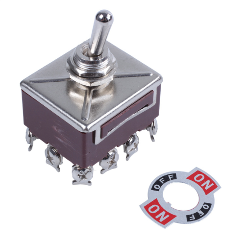 AC 380V 10A ON/OFF/ON 3 Positions 12 Pin Latching Toggle Switch 4PDT on ...