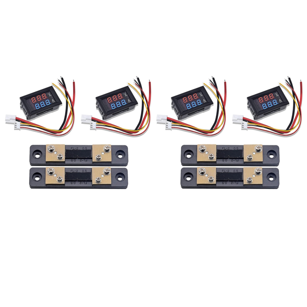 2Pcs 0.28Inch Digital Volt Amp Voltmeter Ammeter With 50A 75Mv Shunt 4712751268887