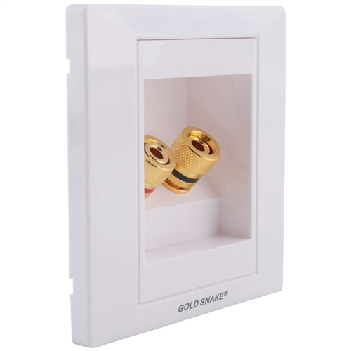 Wall Socket Connection Port with 2 Jack Speaker White 2