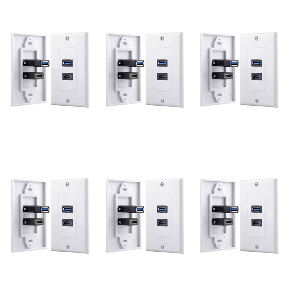 1X 2Port +Usb 3.0 Female Wall Face Plate Outlet Socket Extender 4712751240272