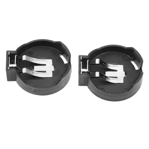 2 Pcs CR2450 Coin Cell Button Battery Socket Holder 2 Pins Black 1