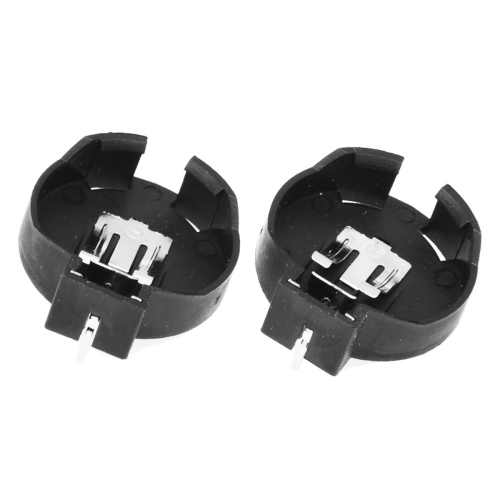 2 Pcs CR2450 Coin Cell Button Battery Socket Holder 2 Pins Black 2