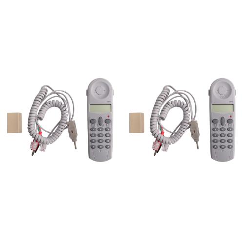 Telephone Phone Butt Test Tester Lineman Tool Cable Set Grey White