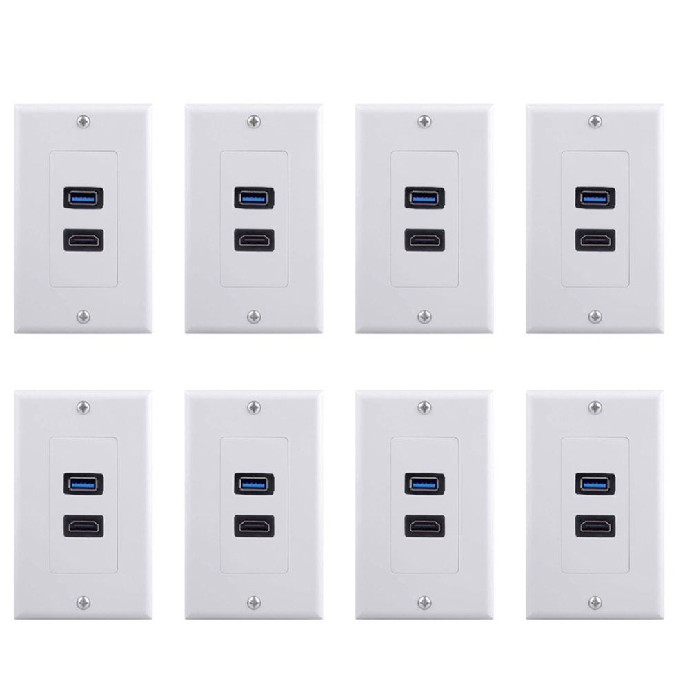 1X 2Port +Usb 3.0 Female Wall Face Plate Outlet Socket Extender 4712751240258