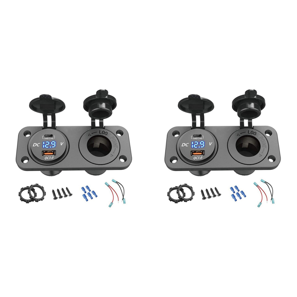 12V Usb Type-C And Qc3.0 Car Usb Port Outlet Charger Socket For Car 4712751240135