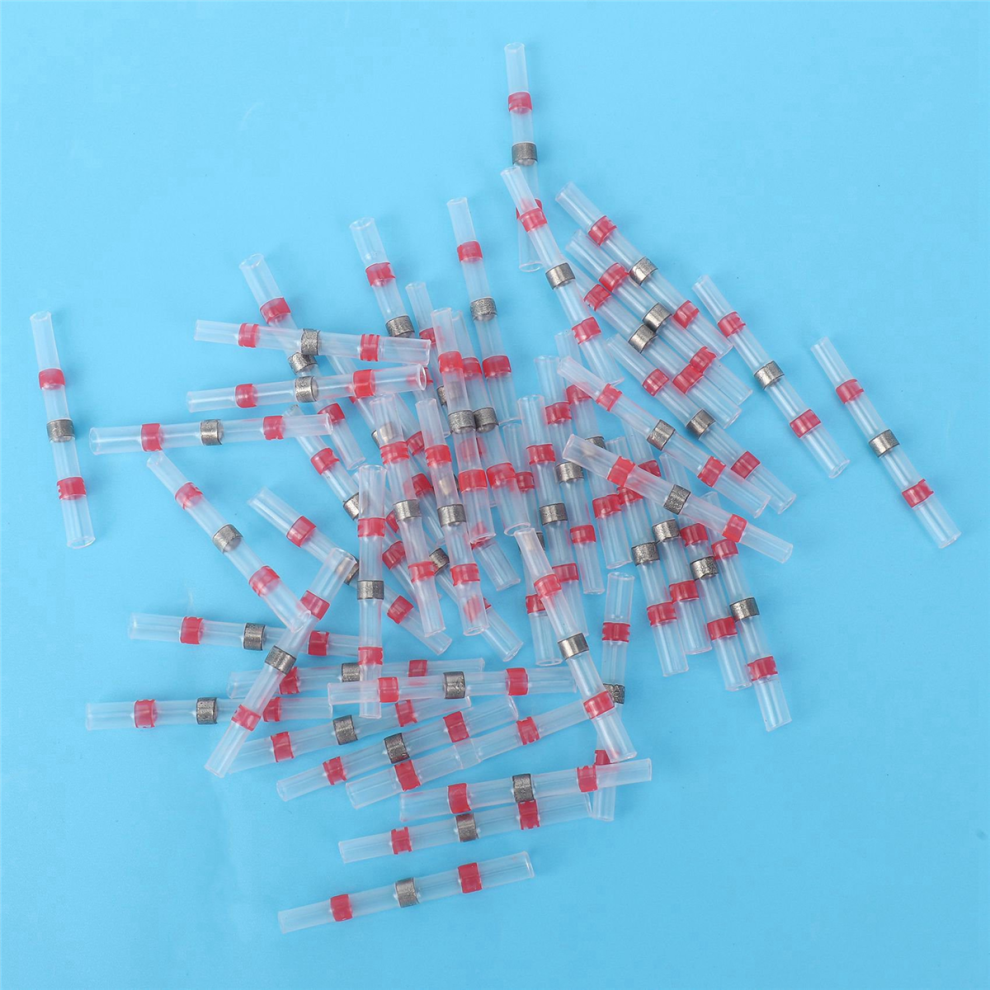 50Pcs Solder Seal Wire Connectors, Butt Terminals Red 4712751241316