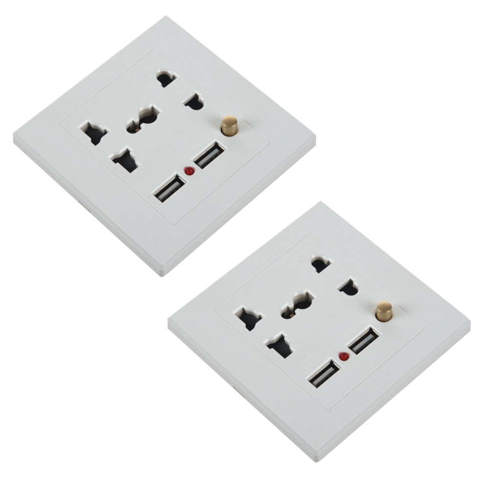 2.1A Dual Usb Wall Charger Socket Adapter Universial Wite Switch 4712751270781