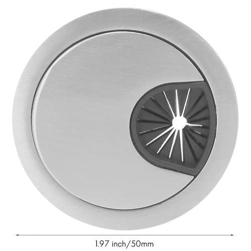 Computer Stainless Steel 50 mm Diameter Desk Grommet Cable Hole Cover