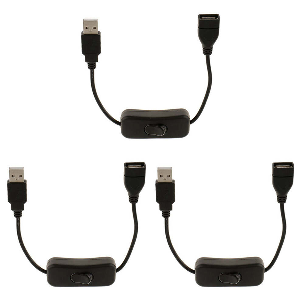 3X Usb A Stecker Auf Buchse Verlaengerung Kabel Mit Switch On / Off 4712751271238