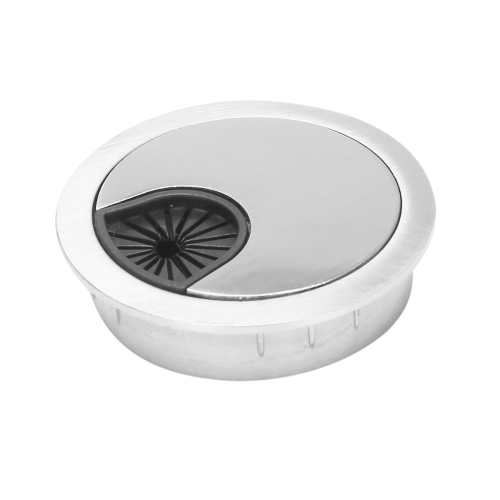 Computer Stainless Steel 50 mm Diameter Desk Grommet Cable Hole Cover 2