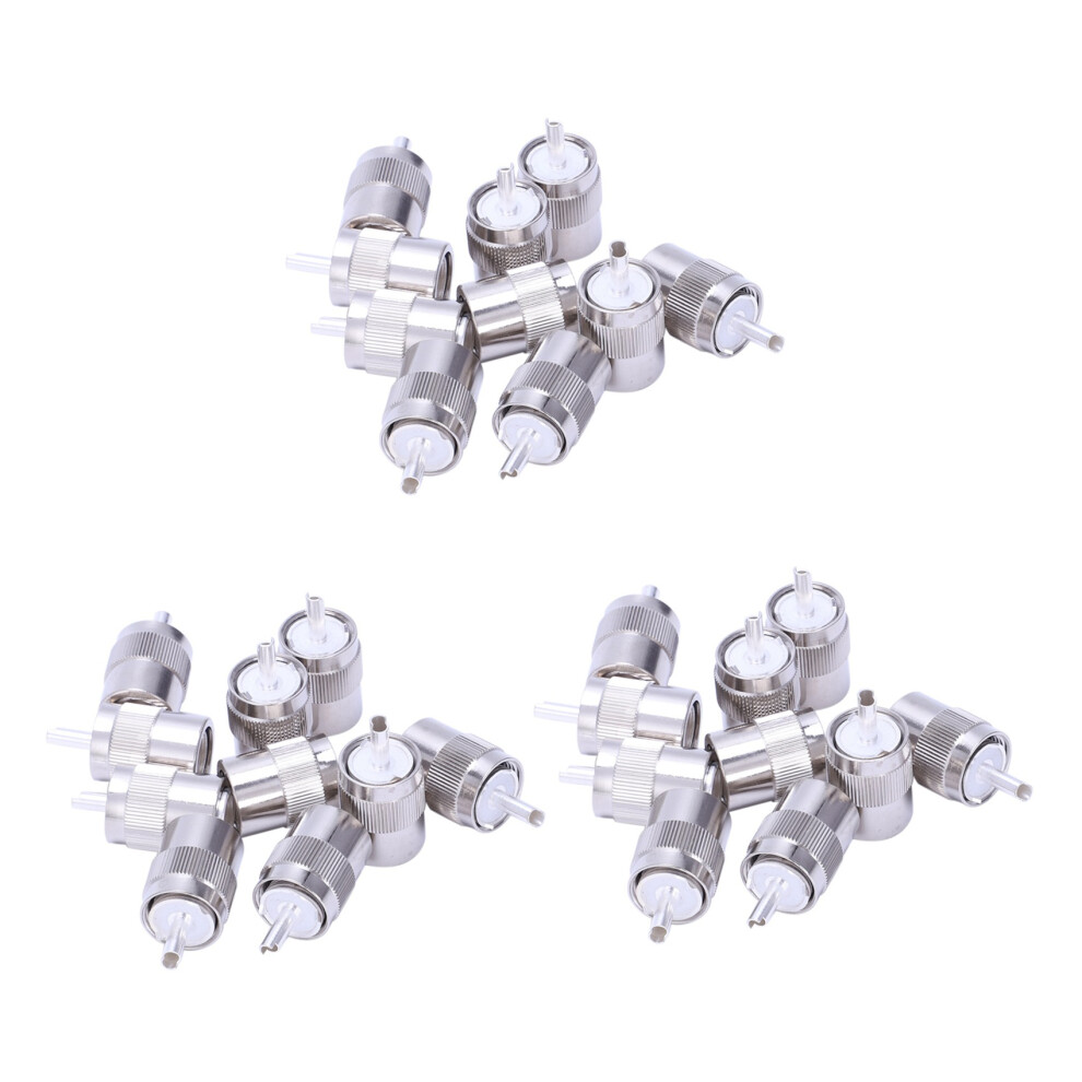 10Pcs Uhf Male Pl259 Plug Solder Rg8 Rg213 Lmr400 7D- Cable Silver 4712751243785