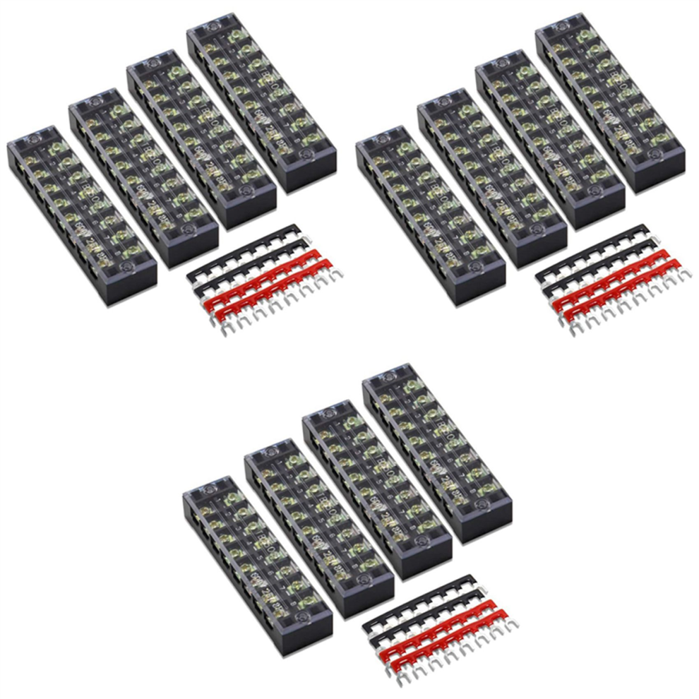 12 Pc 8P Terminal Block, 12 Pc 8P Shorting Bar,Tb1505 Copper Terminal 4712751283415
