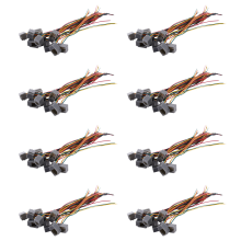 10 Pcs 616E 4P4C RJ9 Female Telephone Connector Adapter w 4 Wires 8cm
