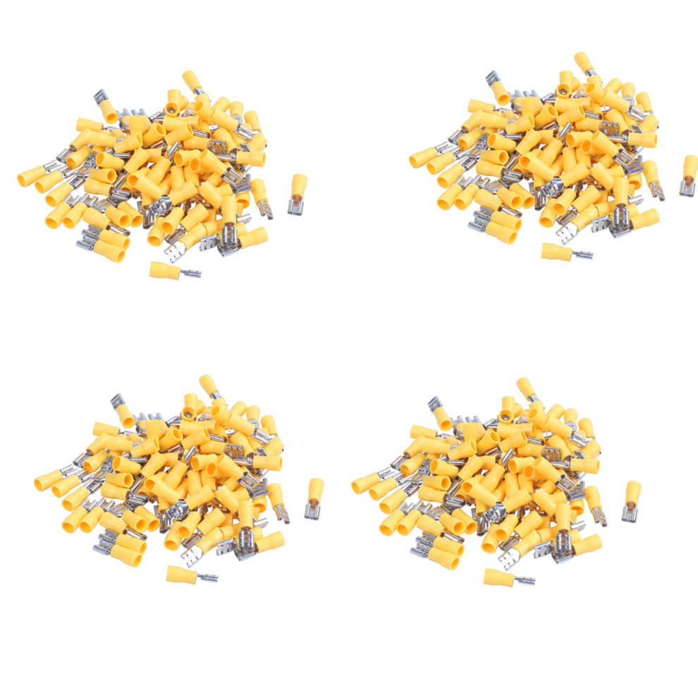 100Pcs 24A Insulated 12-10Awg Terminal Crimp Wire Connectors Yellow 4712751282500