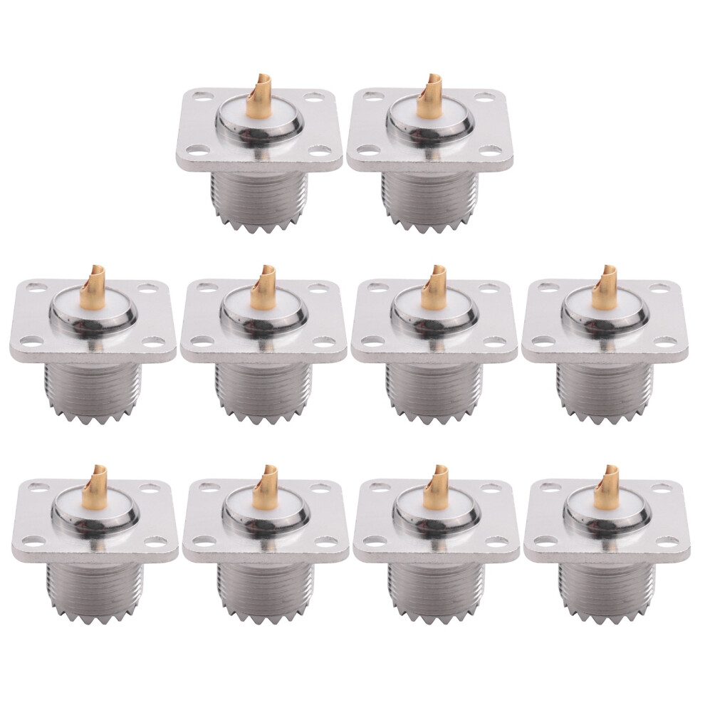 UHF SO-239 Female Jack Square Shape Solder Cup Coax for Ham Radio-image-OPC-PJ95BDF-NEW