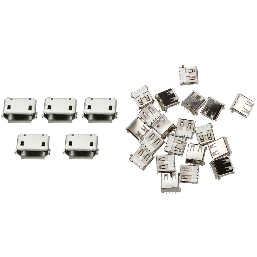 50Pcs Usb 5Pin Smt Socket Jack Connector Port Pcb Board 4712751244867