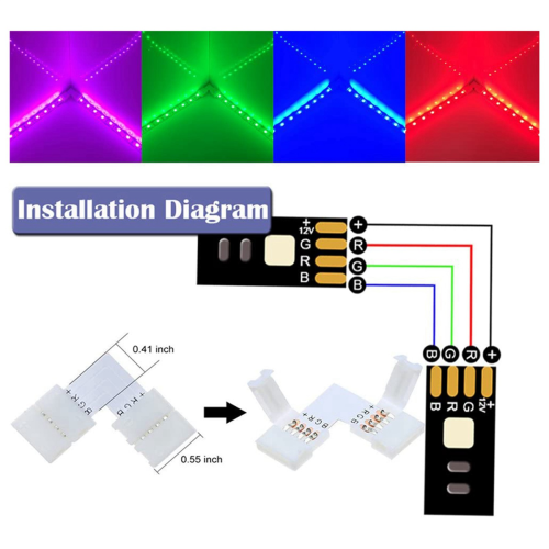 5M 4-Pin RGB LED Strip Extension Cable,LED Strips Connectors Kits 2