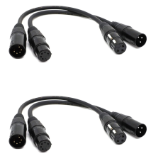 XLR Male 3 Pin to XLR Female 5 Pin for Microphone Stage Light