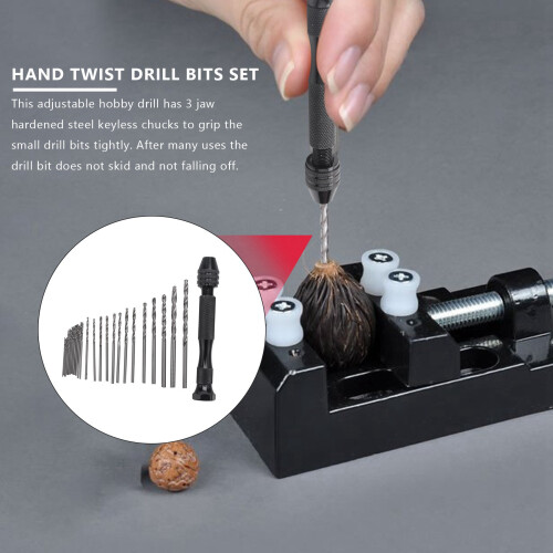 31Pcs Hand Drill Set Precision Pin Vise Micro-Mini Twist Drill Bits 1