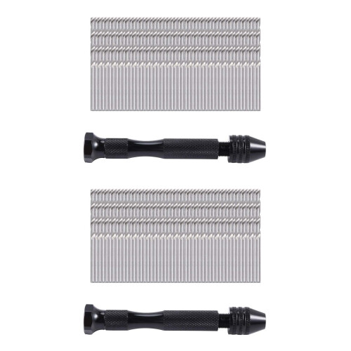 Hand Drill Set Precision Pin Vise with 98 Pcs Mini Twist Drill Bits